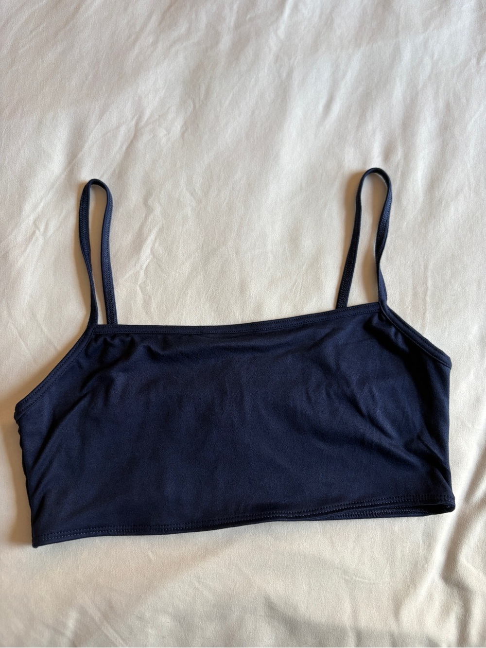 Jova Navy Blue Buttery Soft Unlined Bralette Crop Top Basic Layering